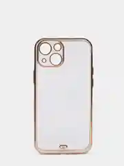 Белый чехол Накладка силиконовая с металическим ободком iPhone 13mini /13 /13pro /13proMax