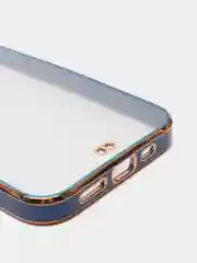 Синий чехол Накладка силиконовая с металическим ободком iPhone 13mini /13 /13pro /13proMax