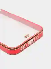 Красный чехол Накладка силиконовая с металическим ободком iPhone 13mini /13 /13pro /13proMax