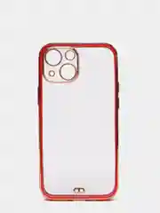 Красный чехол Накладка силиконовая с металическим ободком iPhone 13mini /13 /13pro /13proMax