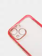 Красный чехол Накладка силиконовая с металическим ободком iPhone 13mini /13 /13pro /13proMax