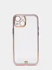 Сиреневый чехол Накладка силиконовая с металическим ободком iPhone 13mini /13 /13pro /13proMax