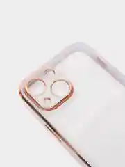 Сиреневый чехол Накладка силиконовая с металическим ободком iPhone 13mini /13 /13pro /13proMax