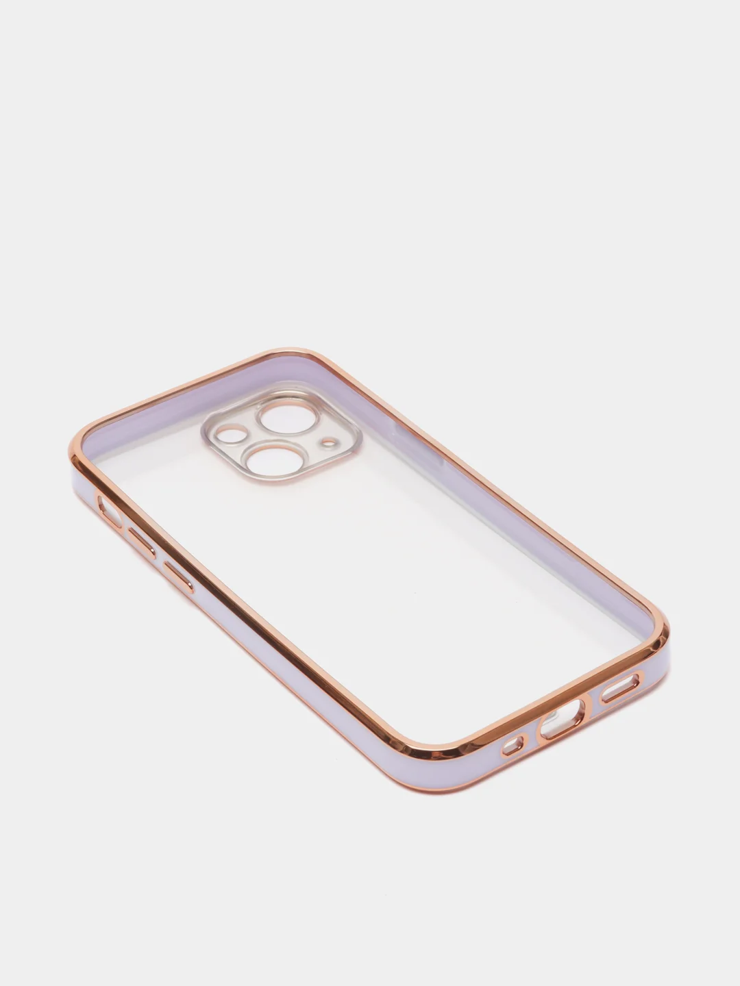 Сиреневый чехол Накладка силиконовая с металическим ободком iPhone 13mini /13 /13pro /13proMax