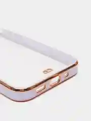 Сиреневый чехол Накладка силиконовая с металическим ободком iPhone 13mini /13 /13pro /13proMax