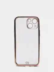 Черный чехол Накладка силиконовая с металическим ободком iPhone 13mini /13 /13pro /13proMax