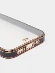 Черный чехол Накладка силиконовая с металическим ободком iPhone 13mini /13 /13pro /13proMax
