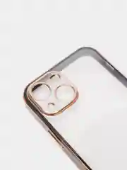 Черный чехол Накладка силиконовая с металическим ободком iPhone 13mini /13 /13pro /13proMax
