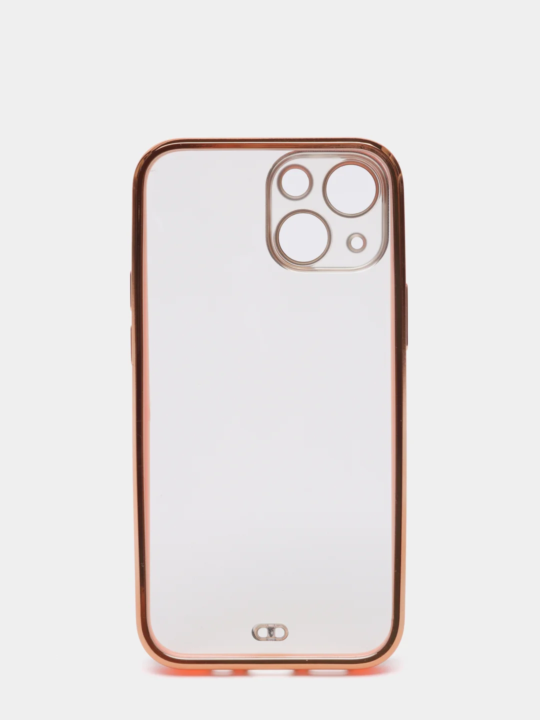 Розовый чехол Накладка силиконовая с металическим ободком iPhone 13mini /13 /13pro /13proMax
