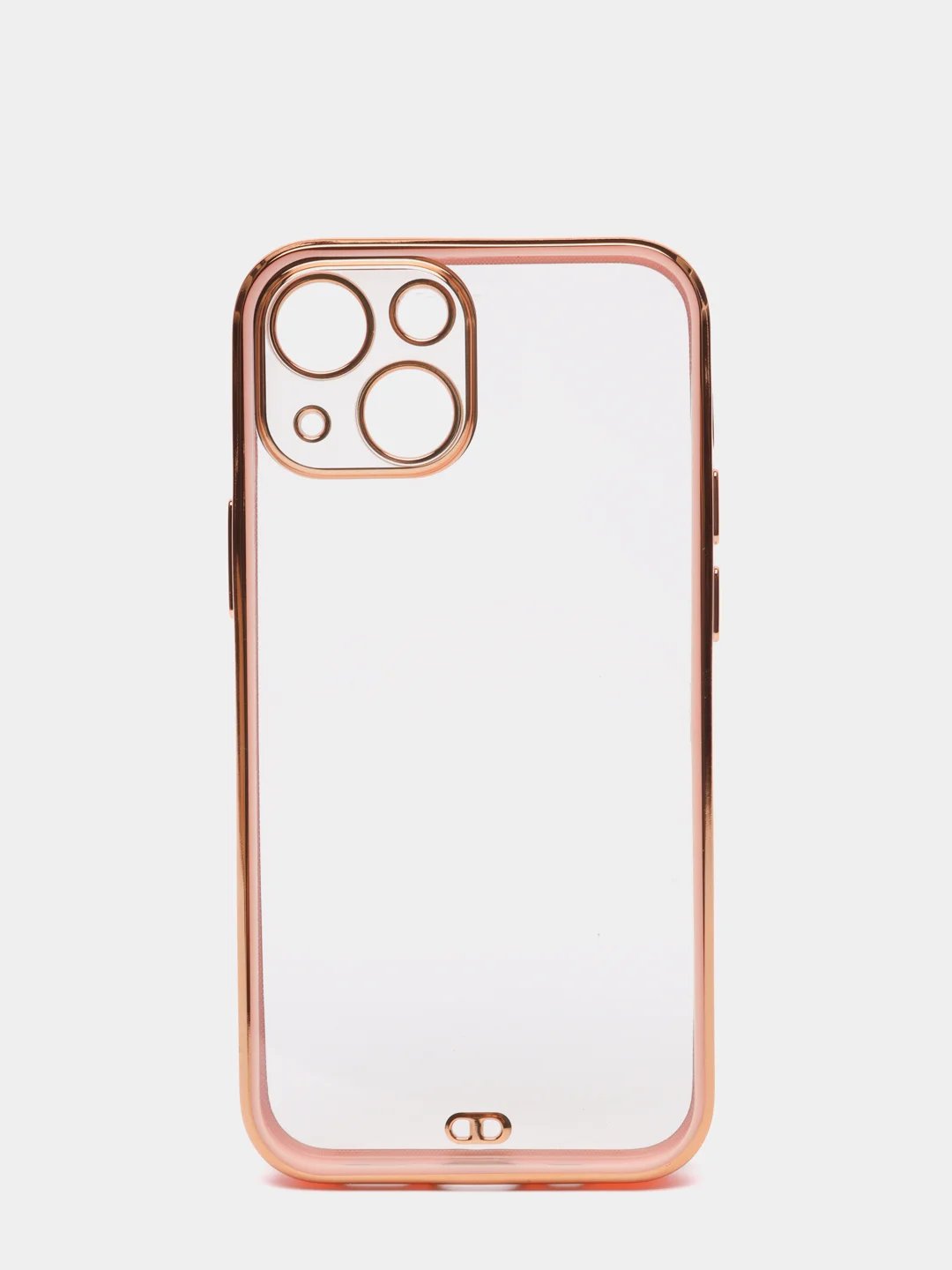 Розовый чехол Накладка силиконовая с металическим ободком iPhone 13mini /13 /13pro /13proMax