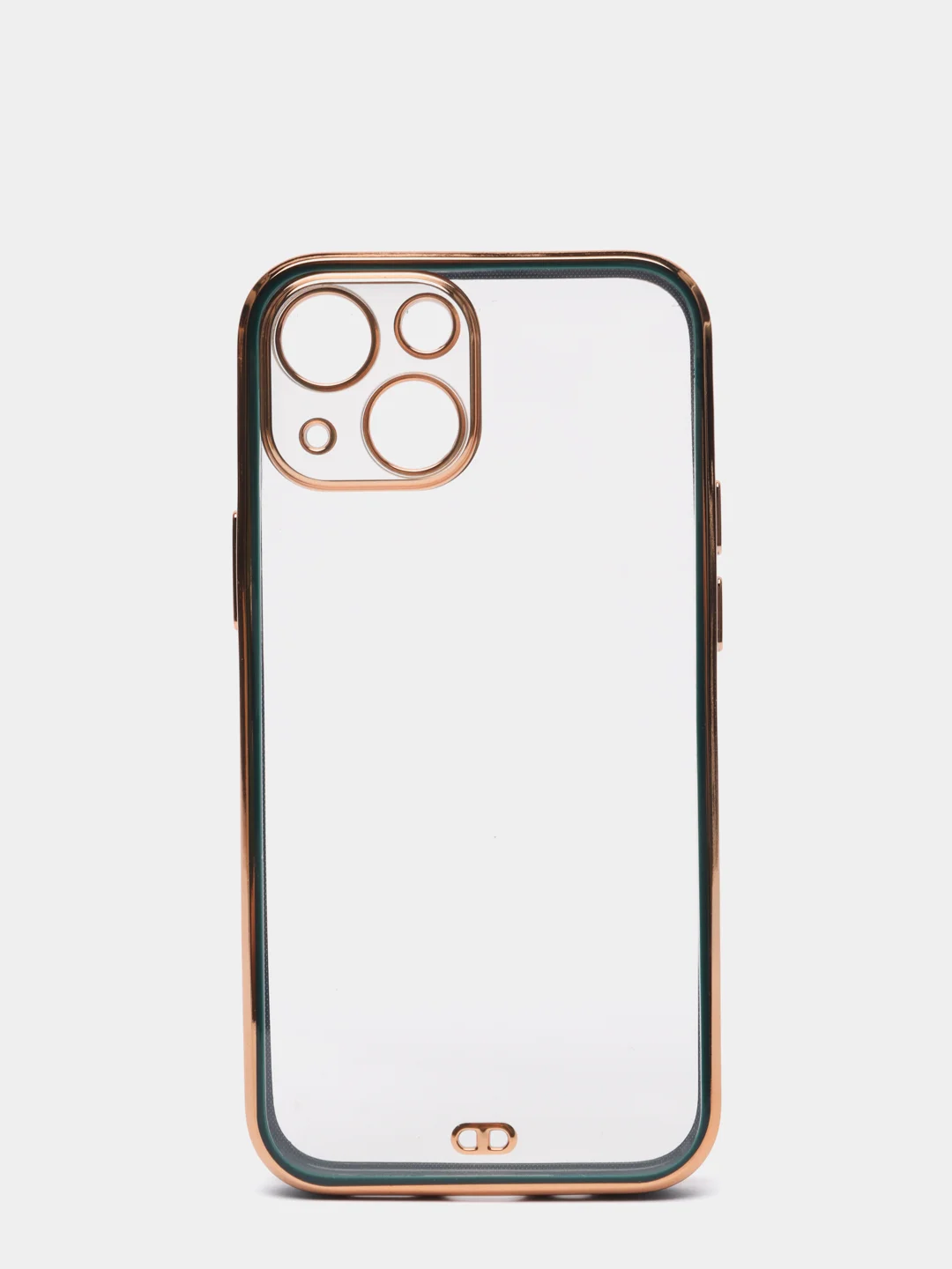 Тёмно-зелёный чехол Накладка силиконовая с металическим ободком iPhone 13mini /13 /13pro /13proMax