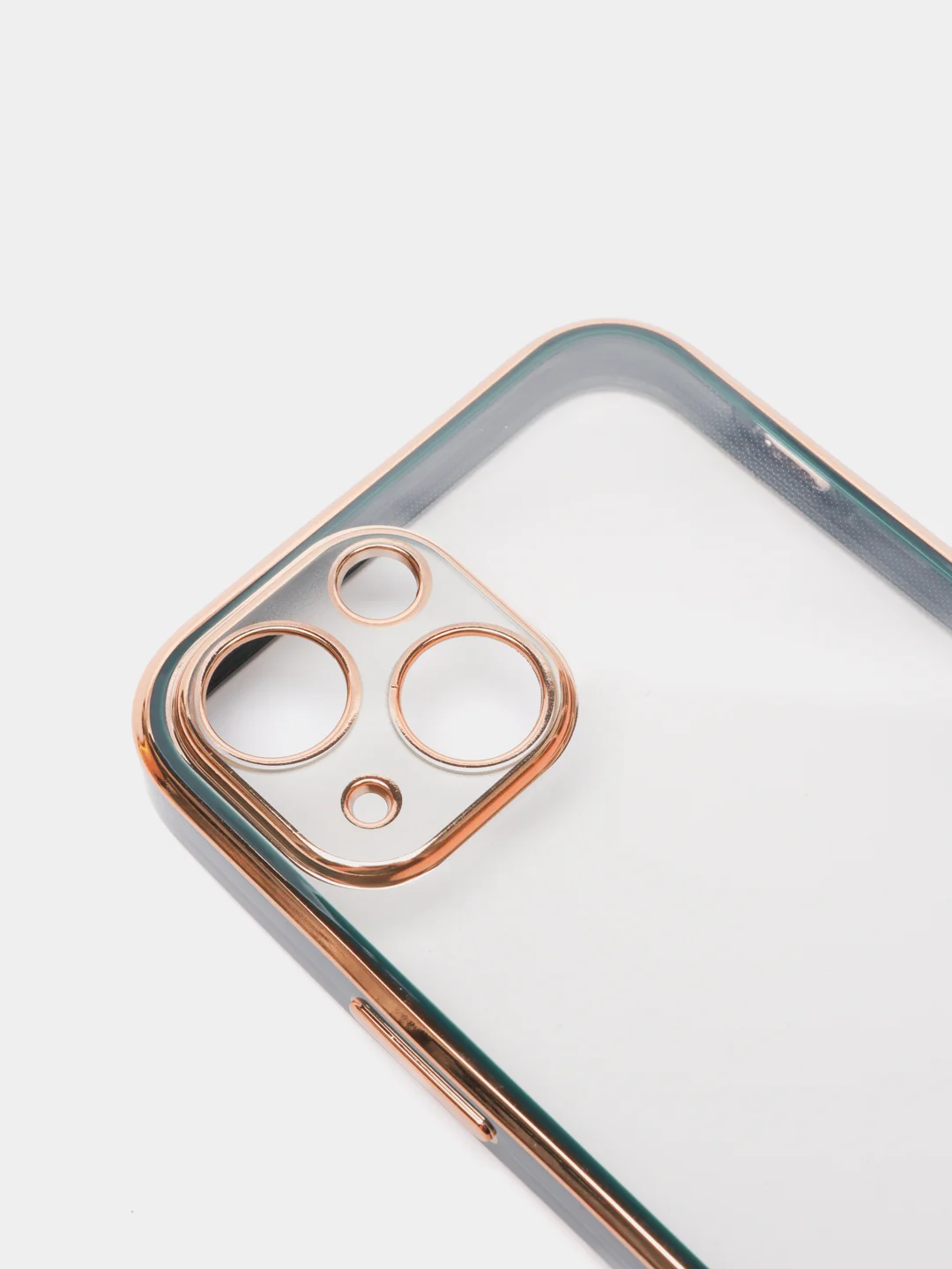 Тёмно-зелёный чехол Накладка силиконовая с металическим ободком iPhone 13mini /13 /13pro /13proMax