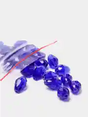 Синий бусины стеклянные, форма  капли
