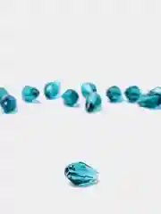 Тёмно-бирюзовый бусины стеклянные, форма  капли