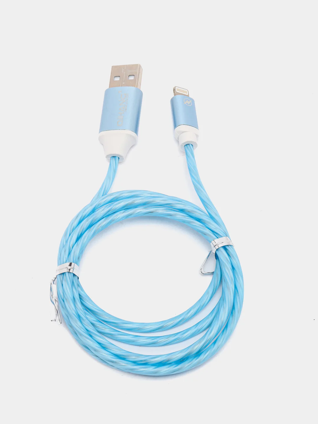 Синий светящийся кабель Lightning / micro-USB для быстрой зарядки телефона