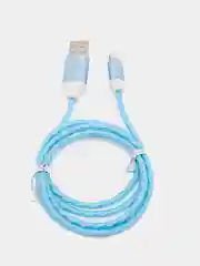 Синий светящийся кабель Lightning / micro-USB для быстрой зарядки телефона