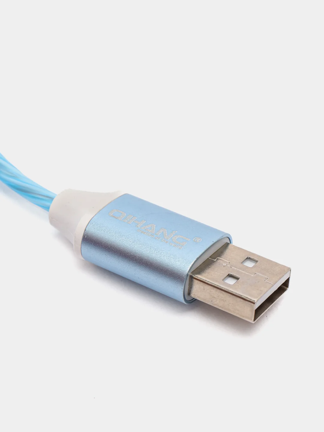 Синий светящийся кабель Lightning / micro-USB для быстрой зарядки телефона