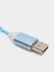 Синий светящийся кабель Lightning / micro-USB для быстрой зарядки телефона