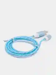 Синий светящийся кабель Lightning / micro-USB для быстрой зарядки телефона