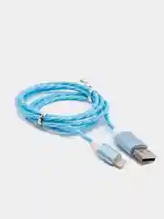 Синий светящийся кабель Lightning / micro-USB для быстрой зарядки телефона