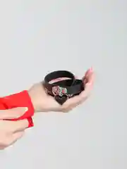 Черный чокер с сердцем, кожаный