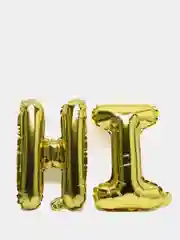 Воздушные шары Happy Birthday, хром золотой, размер каждой буквы 22 см, фольгированные