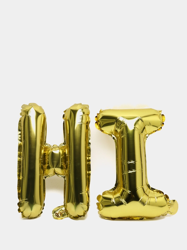 Воздушные шары Happy Birthday, хром золотой, размер каждой буквы 22 см, фольгированные