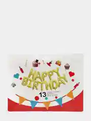 Воздушные шары Happy Birthday, хром золотой, размер каждой буквы 22 см, фольгированные