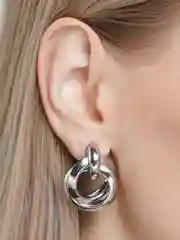 Серебряный серьги "Дакота", серьги кольца, сережки женские
