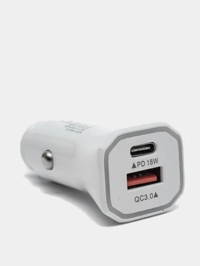 Зарядное устройство от прикуривателя USB+Type-c 18w