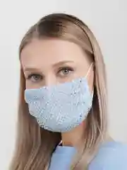 Голубой маски для лица со стразами