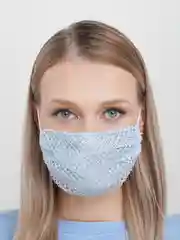 Голубой маски для лица со стразами