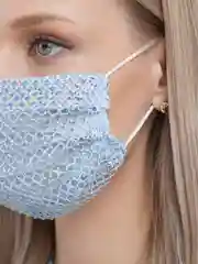 Голубой маски для лица со стразами