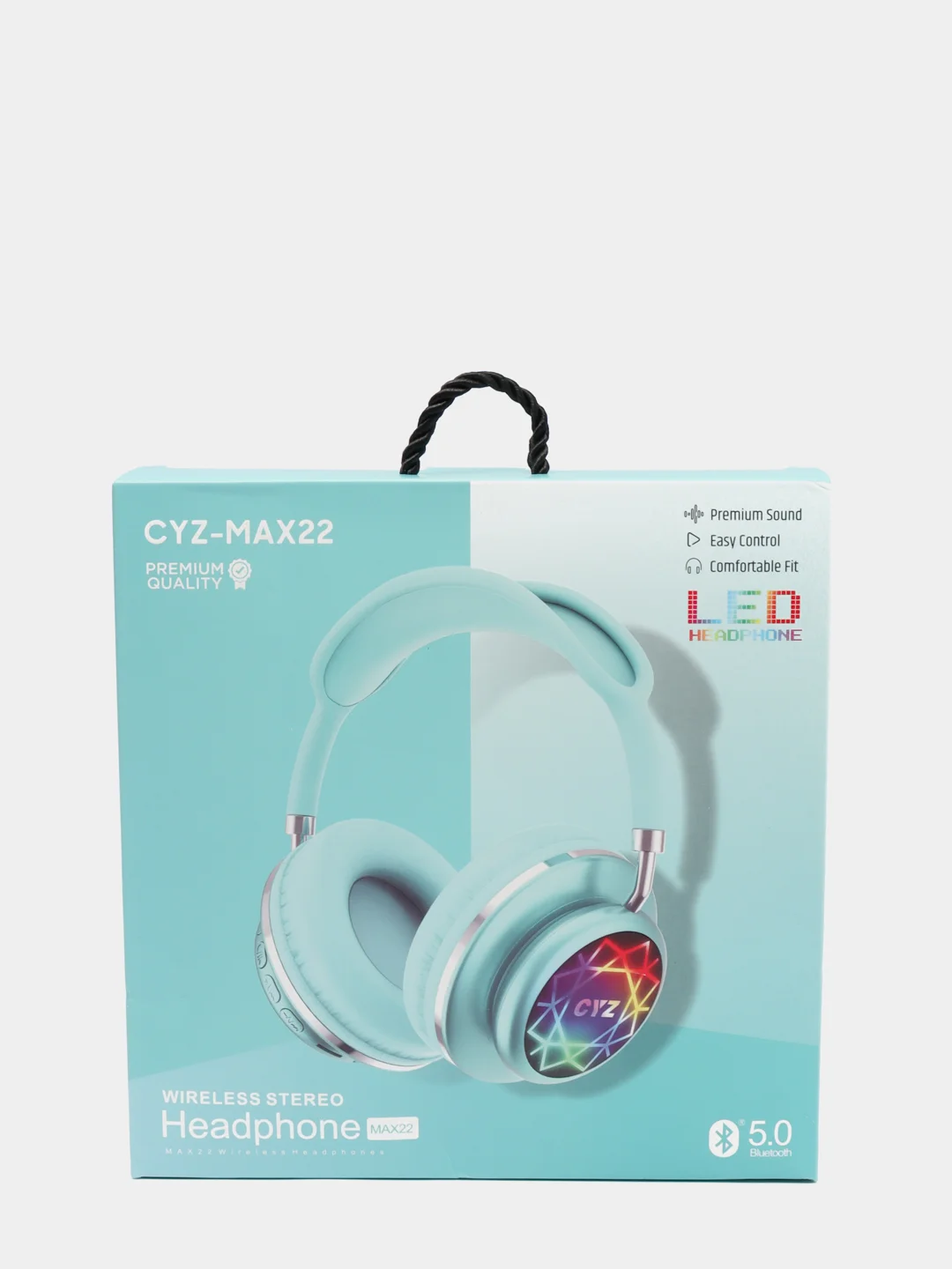 Бирюзовый беспроводные полноразмерные наушники CYZ-MAX22 Pro, светящиеся с LED индикатором