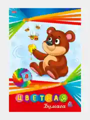 Красный набор для рисования , альбом формат А4 ,  цветной картон, цветная бумага