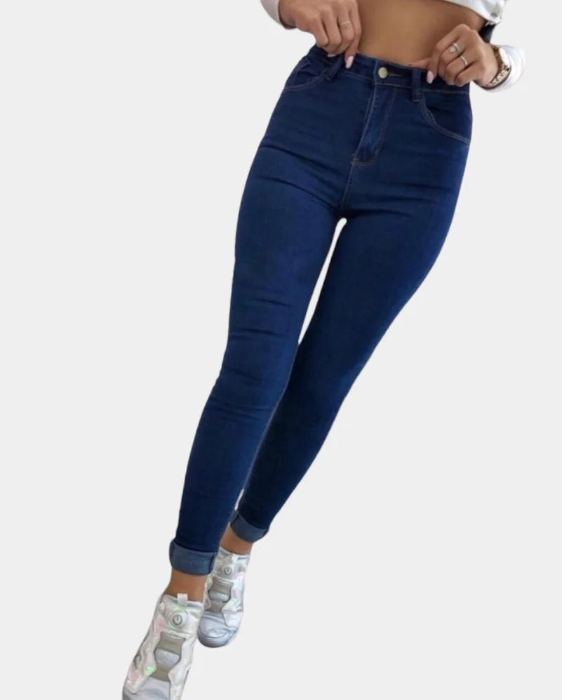 Синий джинсы женские зауженные skinny (скинни) со стрейчем