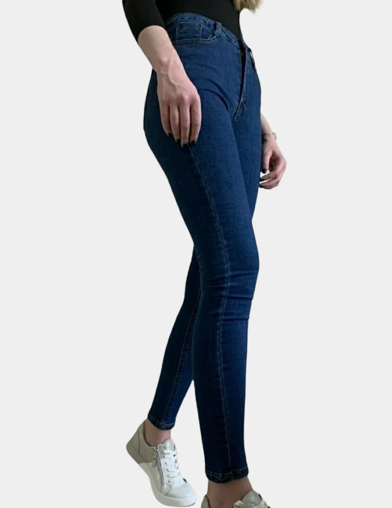 Синий джинсы женские зауженные skinny (скинни) со стрейчем