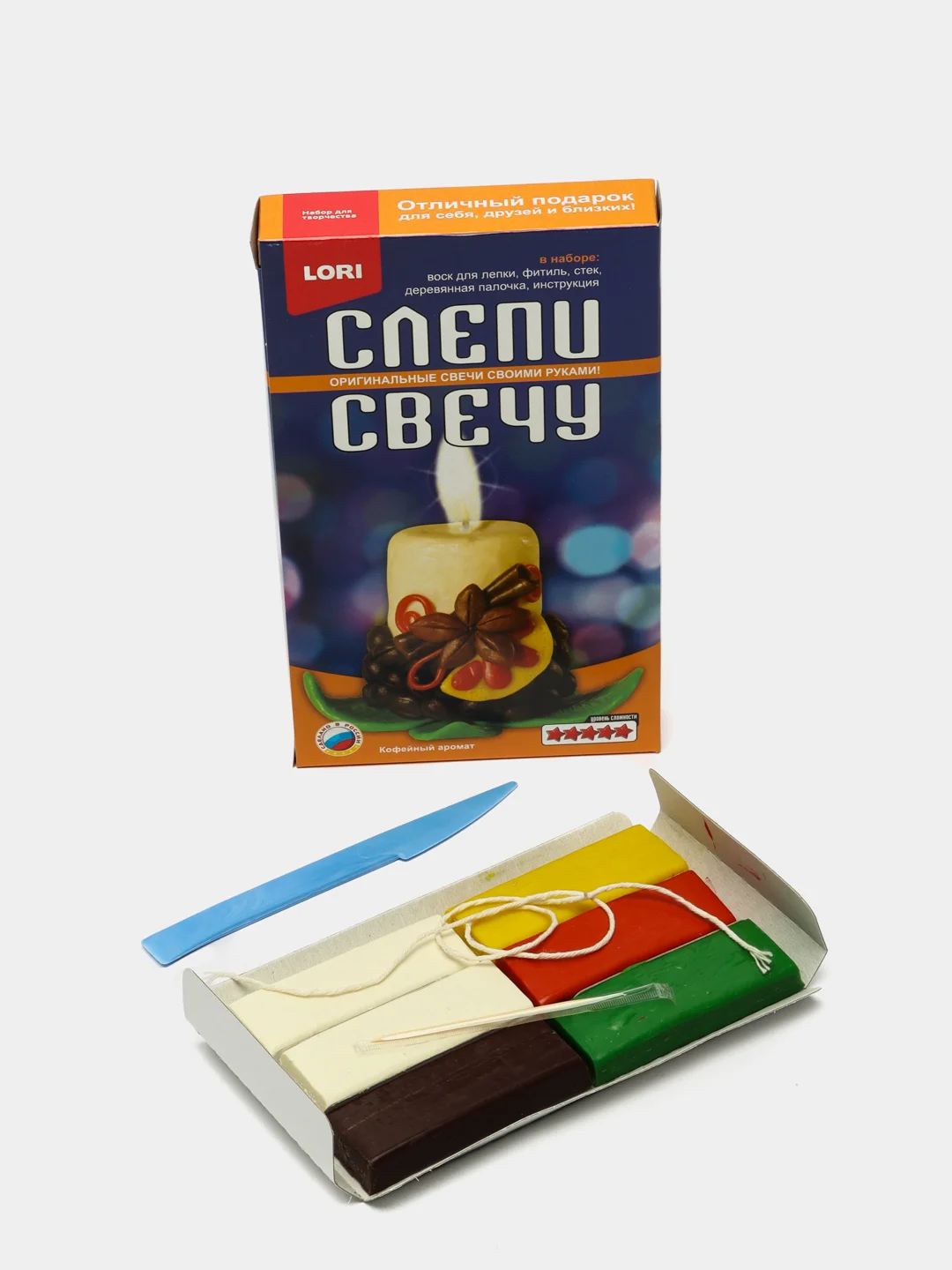 Набор для творчества и рукоделия из воска, "Слепи свечу", кофейный аромат, Lori