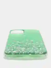 Зеленый чехол пластиковый iPhone 11 Pro, 11 Pro Max, с блестками