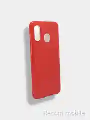Красный чехол блестящий Samsung Galaxy A21S накладка c блёстками