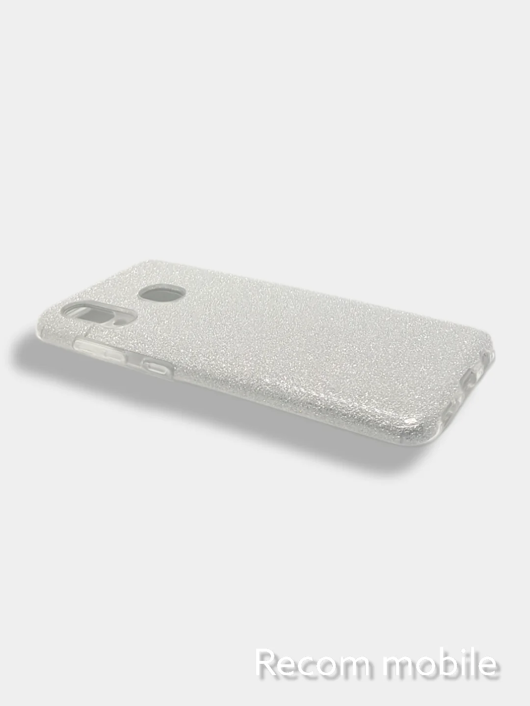 Серебряный чехол блестящий Samsung Galaxy A21S накладка c блёстками