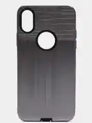 Серый iphone X / XS  чехол силикон + пластик с эффектом "металлик"