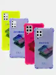 Чехол прозрачный Samsung Galaxy A51,Samsung Galaxy A12/M12 противоударный плотный неоновый
