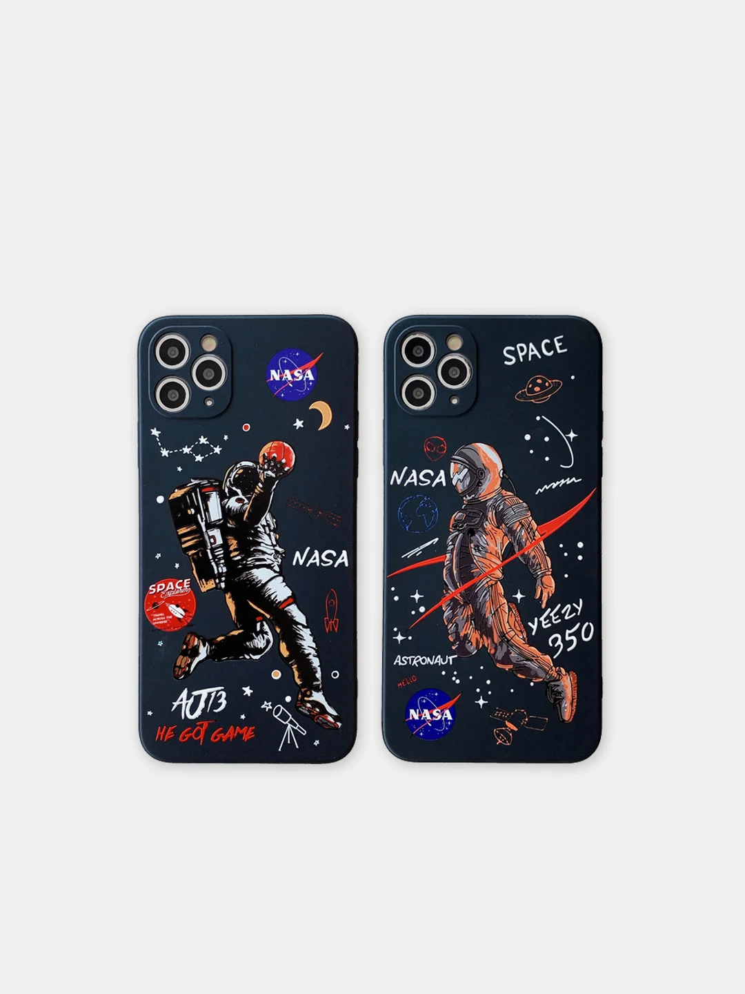 Хром чехол на телефон с принтом рисунком "NASA" iPhone 7/8 Plus, XS, XR, 11, 12 Pro, 13 Pro