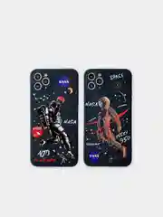 Хром чехол на телефон с принтом рисунком "NASA" iPhone 7/8 Plus, XS, XR, 11, 12 Pro, 13 Pro