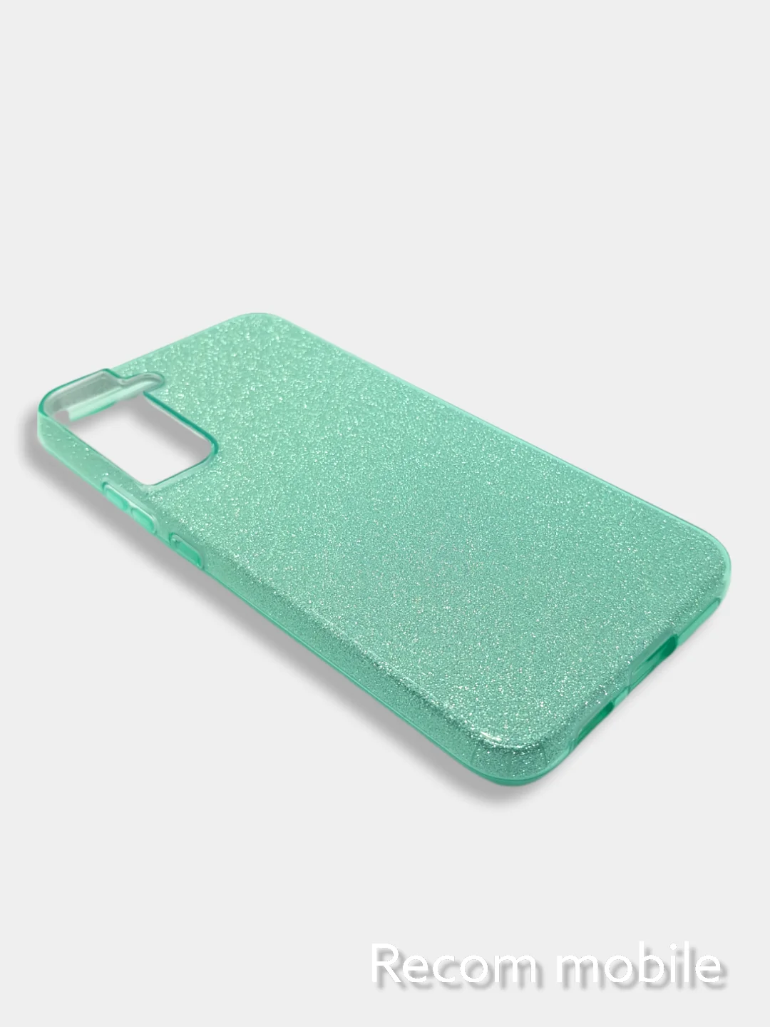 Бирюзовый чехол блестящий для Samsung Galaxy S21FE, накладка c блёстками для Самсунг S21 FE