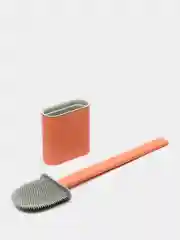 Кораллово-розовый ершик силиконовый для унитаза