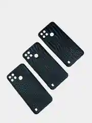Угольный чехол Realme C21Y, Realme C25Y Реалми С21У / С25У черный, силиконовый, под кожу