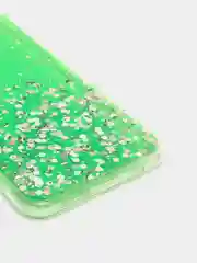Зеленый чехол пластиковый iPhone 11 Pro, 11 Pro Max, с блестками