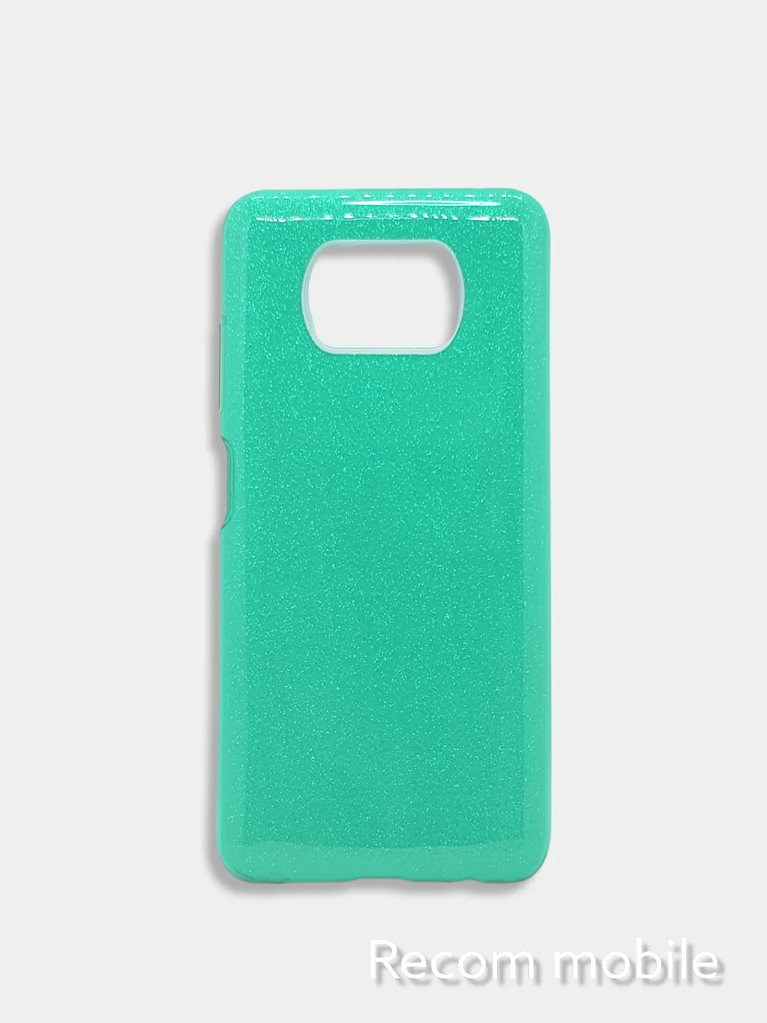 Бирюзовый чехол блестящий Xiaomi Poco X3 NFC, Poco X3 Pro, накладка c блёстками